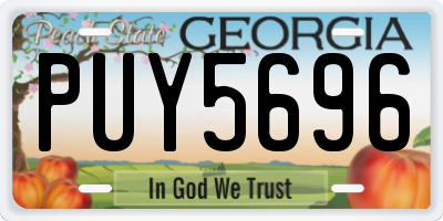 GA license plate PUY5696