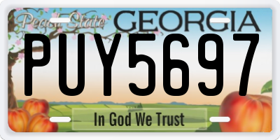 GA license plate PUY5697