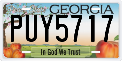 GA license plate PUY5717
