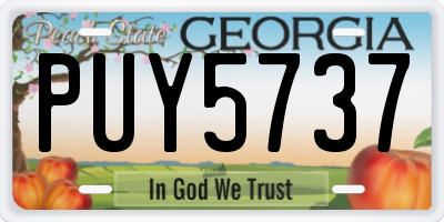 GA license plate PUY5737