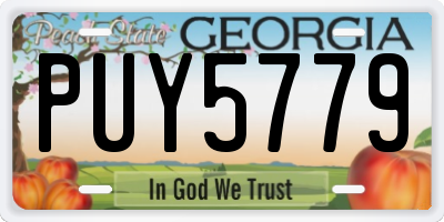 GA license plate PUY5779