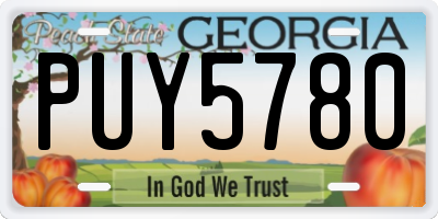 GA license plate PUY5780