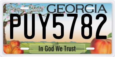 GA license plate PUY5782
