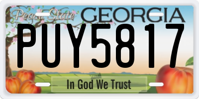 GA license plate PUY5817