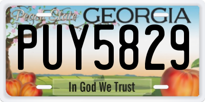 GA license plate PUY5829