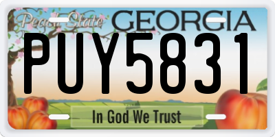GA license plate PUY5831
