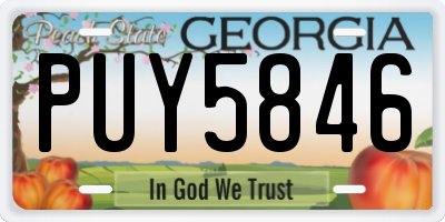 GA license plate PUY5846
