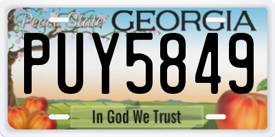 GA license plate PUY5849