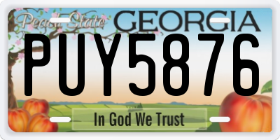 GA license plate PUY5876