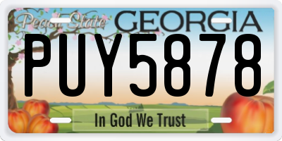 GA license plate PUY5878