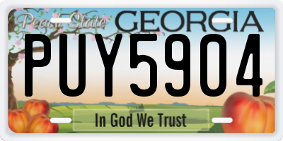 GA license plate PUY5904