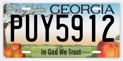 GA license plate PUY5912