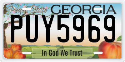 GA license plate PUY5969