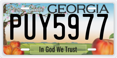 GA license plate PUY5977
