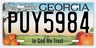 GA license plate PUY5984