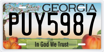 GA license plate PUY5987