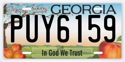 GA license plate PUY6159