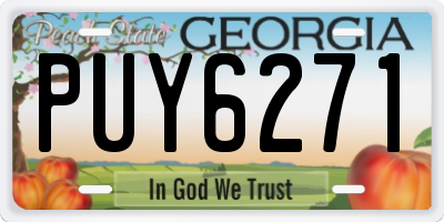 GA license plate PUY6271