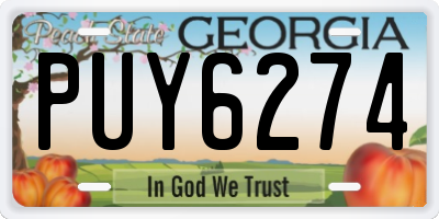 GA license plate PUY6274
