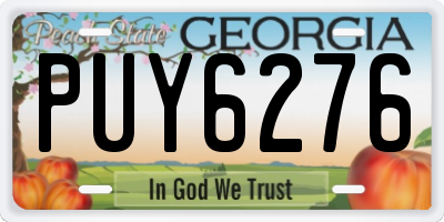 GA license plate PUY6276