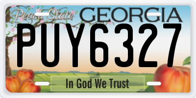 GA license plate PUY6327