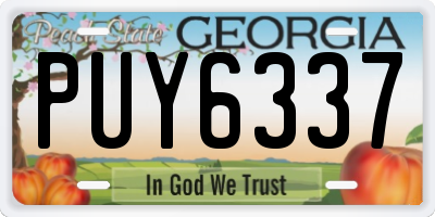 GA license plate PUY6337