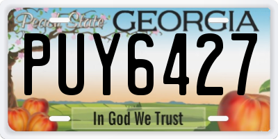 GA license plate PUY6427