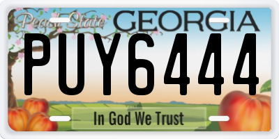 GA license plate PUY6444