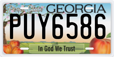 GA license plate PUY6586