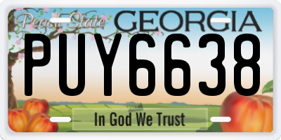GA license plate PUY6638