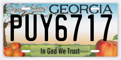 GA license plate PUY6717
