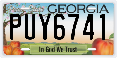 GA license plate PUY6741