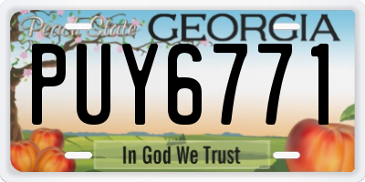 GA license plate PUY6771