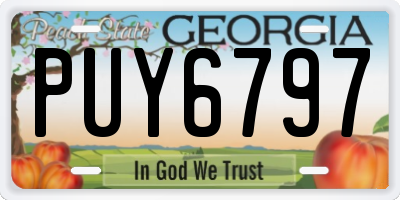 GA license plate PUY6797