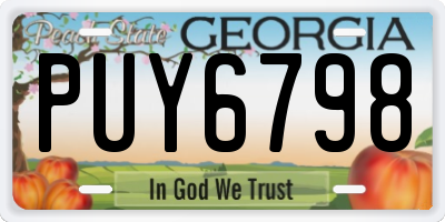 GA license plate PUY6798