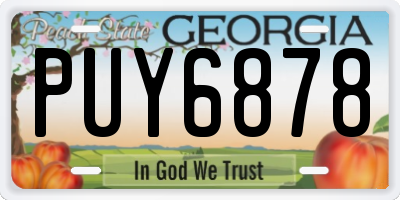 GA license plate PUY6878