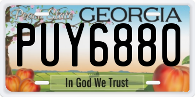 GA license plate PUY6880