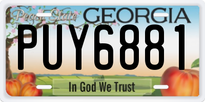 GA license plate PUY6881