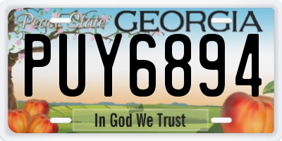 GA license plate PUY6894