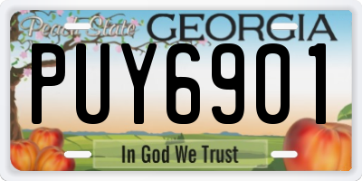 GA license plate PUY6901