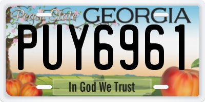 GA license plate PUY6961
