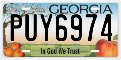 GA license plate PUY6974