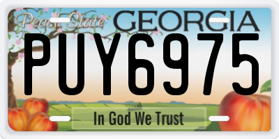 GA license plate PUY6975