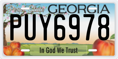 GA license plate PUY6978