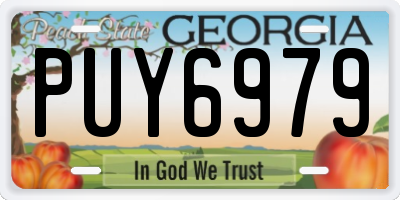 GA license plate PUY6979