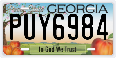 GA license plate PUY6984