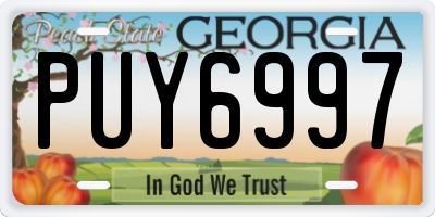 GA license plate PUY6997