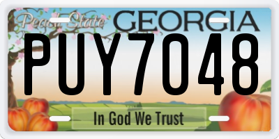GA license plate PUY7048