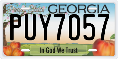 GA license plate PUY7057