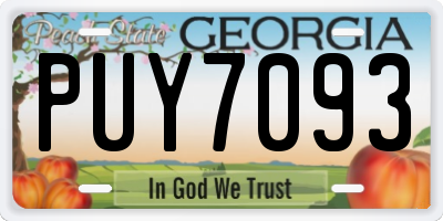 GA license plate PUY7093